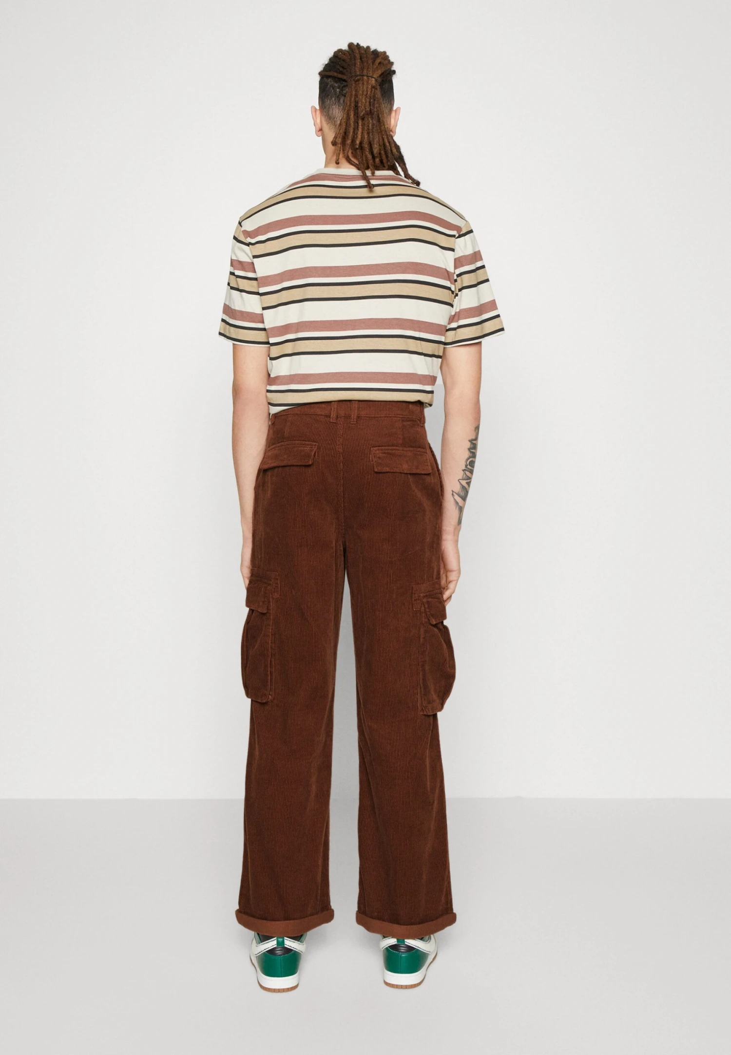 YOURTURN Corduroy Unisex - Cargo Trousers - Dark Brown - Image 3