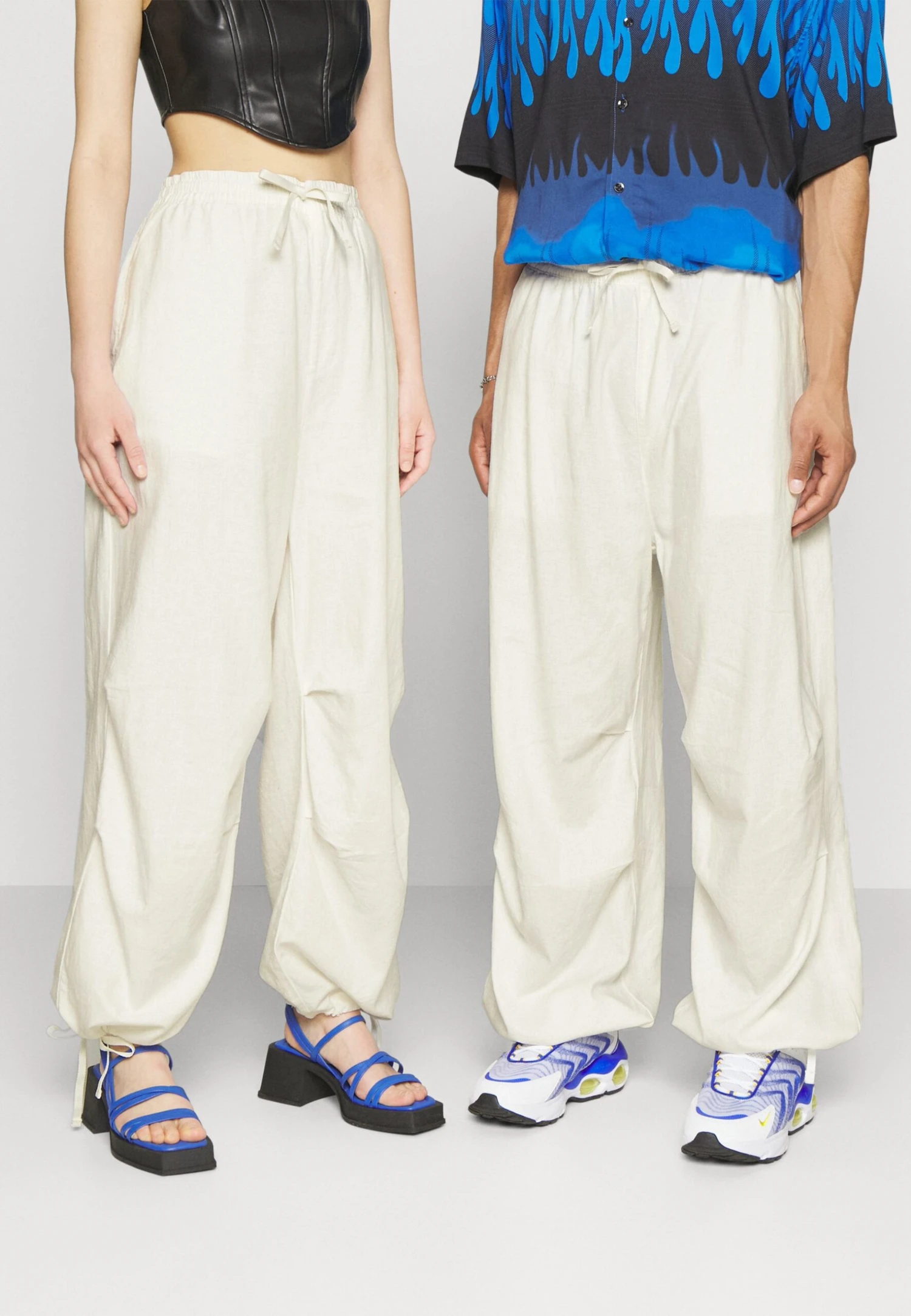 YOURTURN Genderless Parachute Unisex - Trousers - White