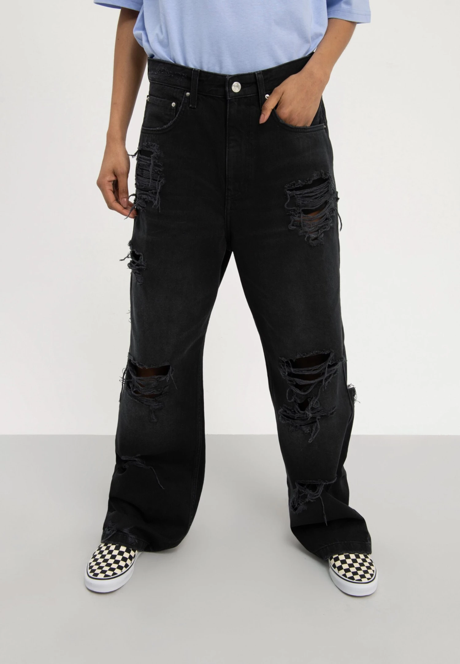 YOURTURN Unisex - Relaxed Fit Jeans - Black Denim