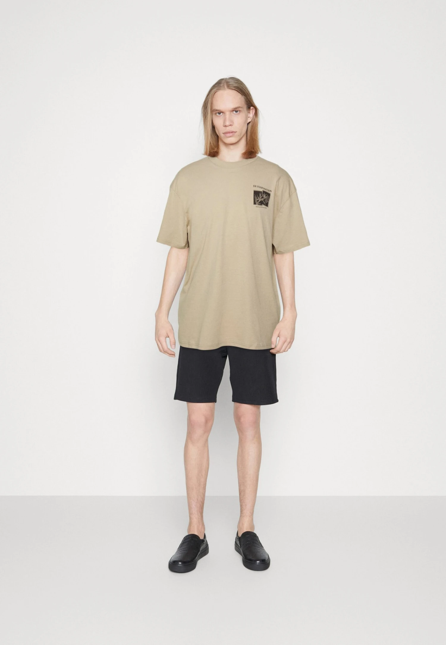 YOURTURN Unisex - Print T-Shirt - Beige - Image 2