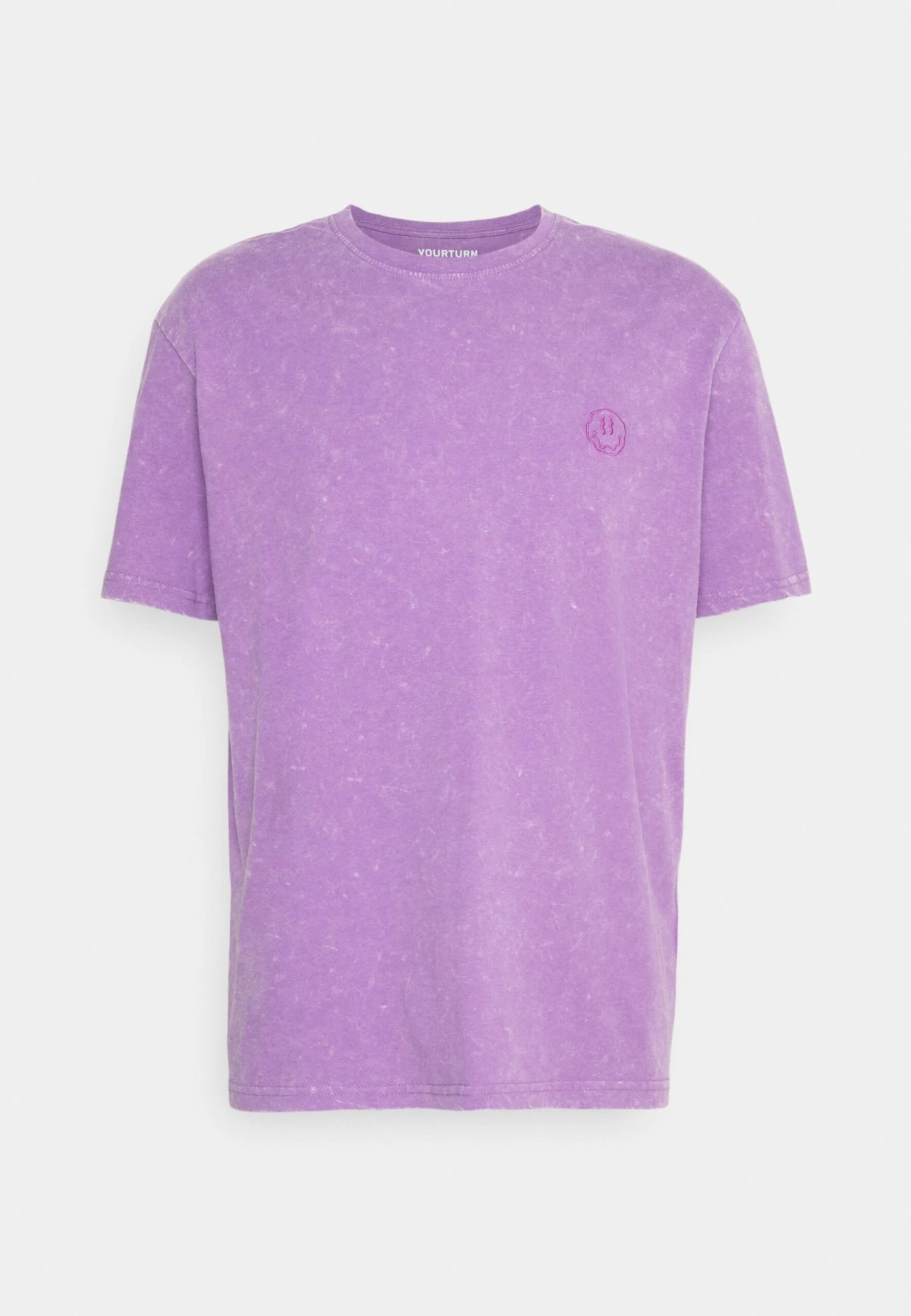 YOURTURN Yt-0722-1002Smiley Wash Tee / 404 - Purple - Basic T-Shirt - 404 - Purple - Image 5