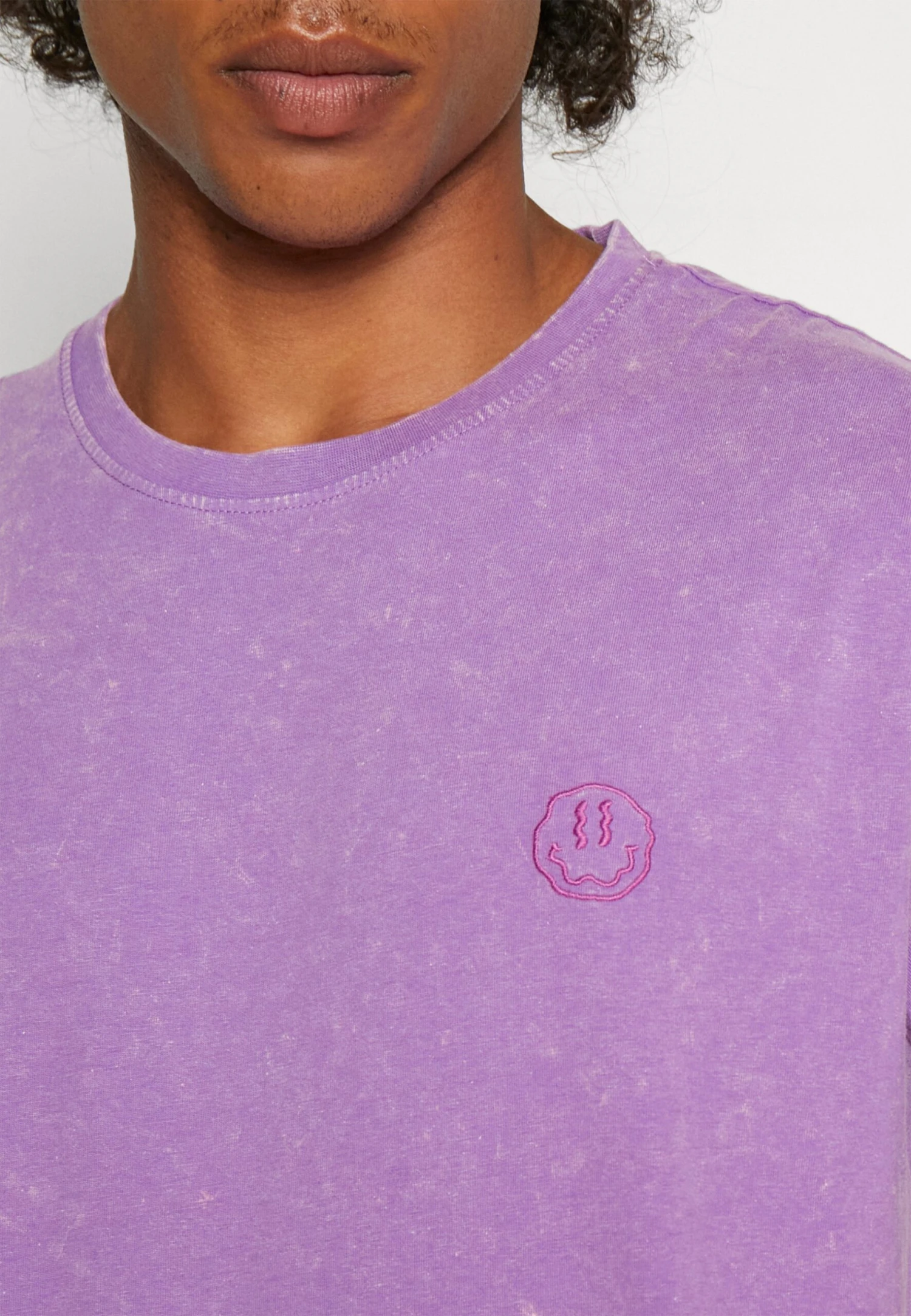 YOURTURN Yt-0722-1002Smiley Wash Tee / 404 - Purple - Basic T-Shirt - 404 - Purple - Image 6