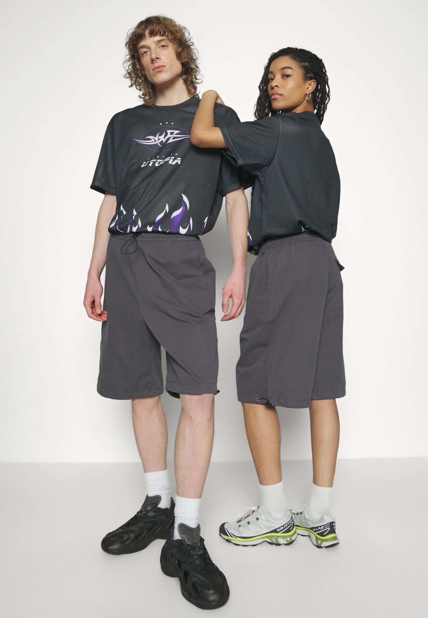 YOURTURN Genderless Parachute - Shorts - Dark Grey - Image 4