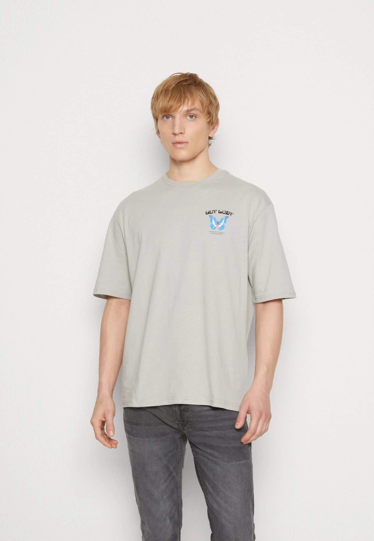 YOURTURN Get Lost Tee Unisex - Print T-Shirt - Grey