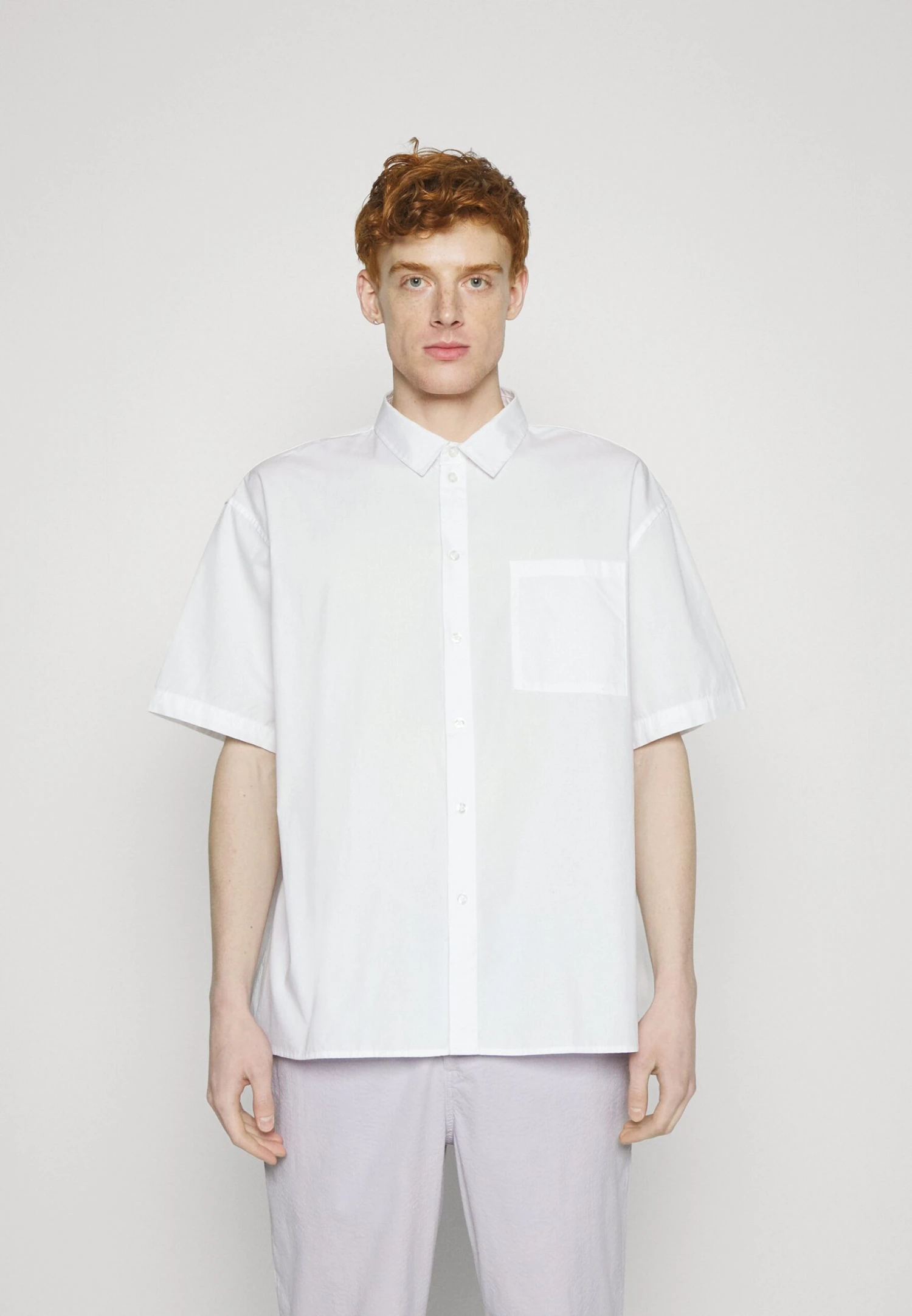 YOURTURN Plain Boxi Fit Unisex - Shirt -White
