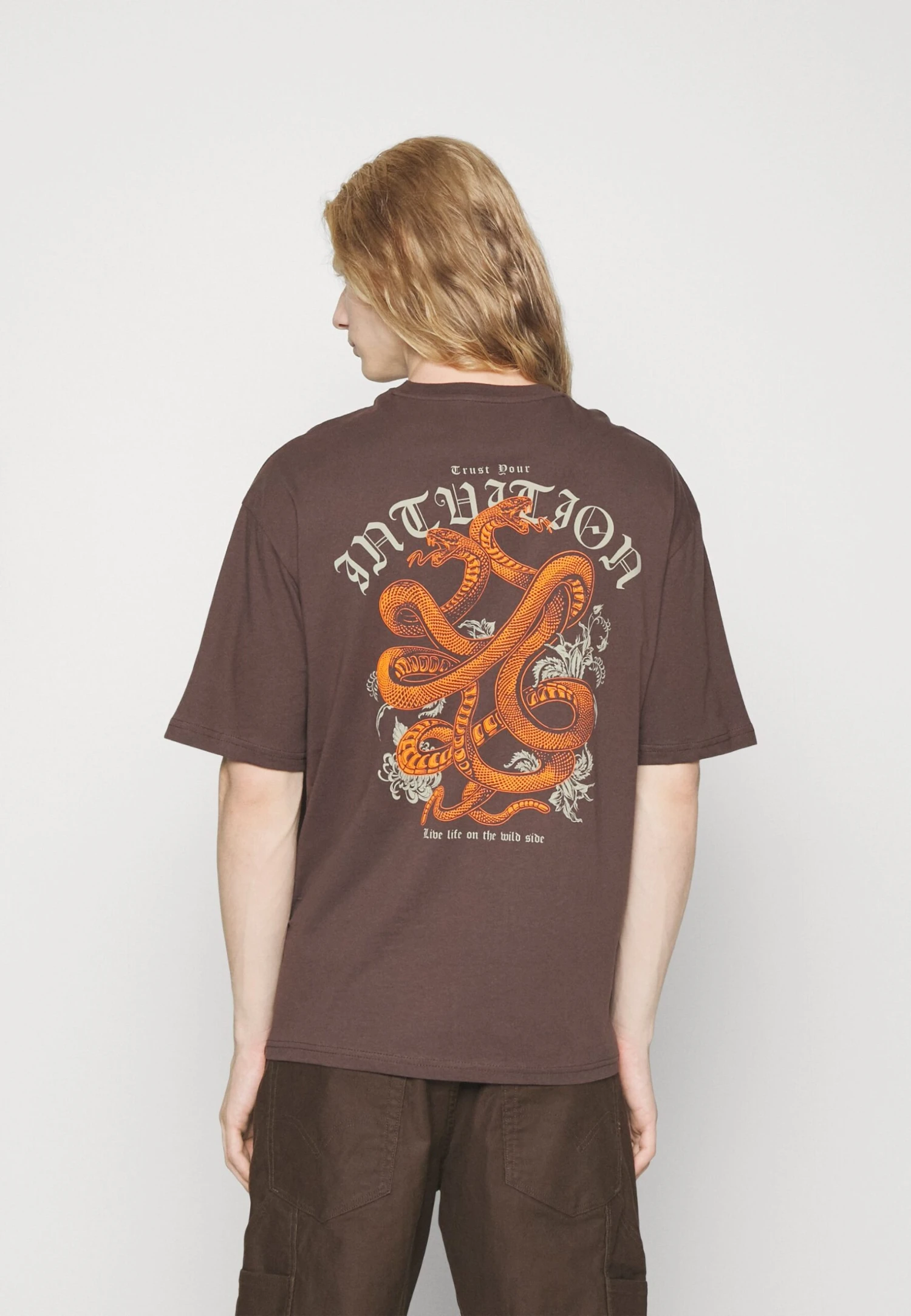 YOURTURN Unisex - Print T-Shirt - Brown
