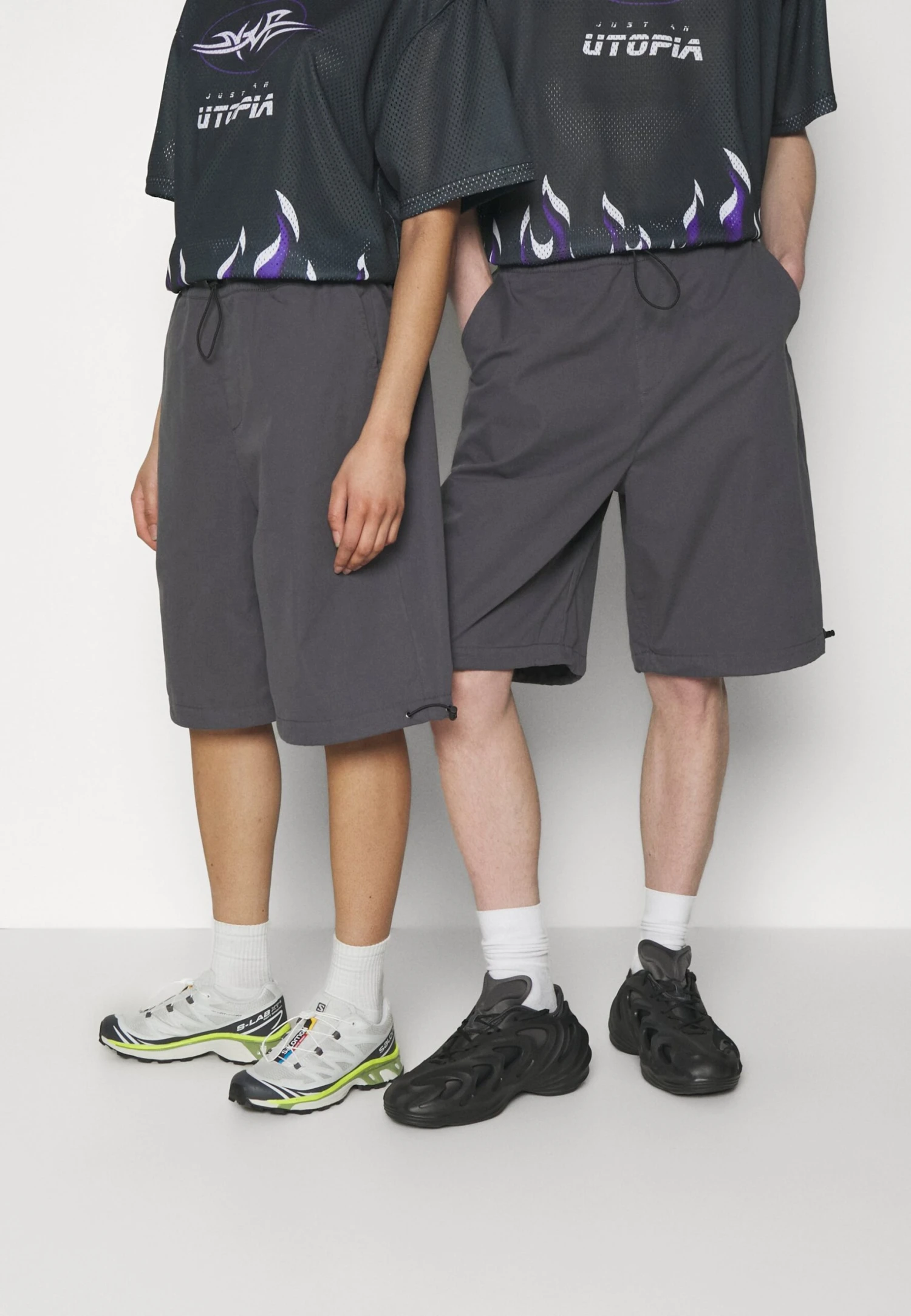 YOURTURN Genderless Parachute - Shorts - Dark Grey
