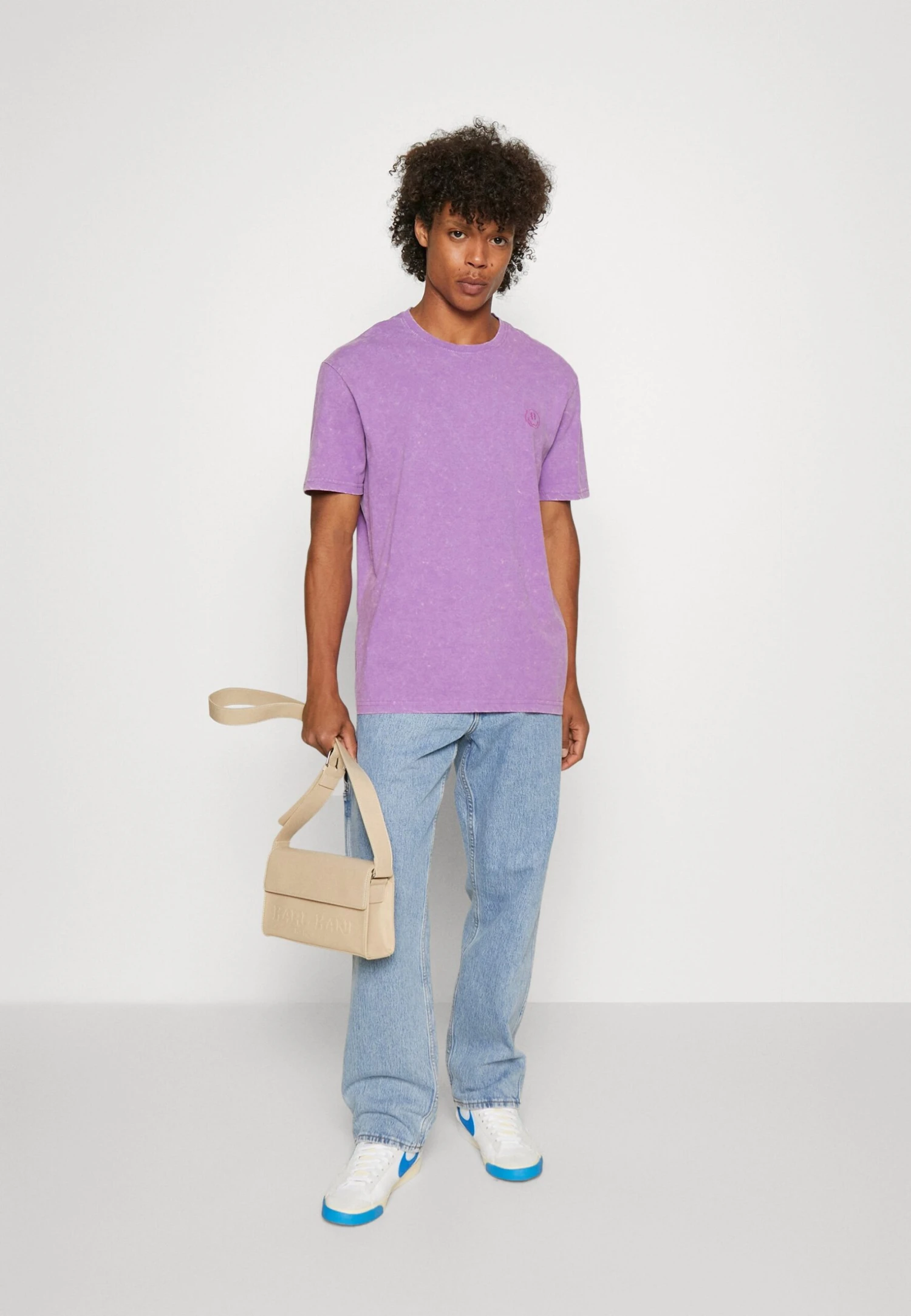 YOURTURN Yt-0722-1002Smiley Wash Tee / 404 - Purple - Basic T-Shirt - 404 - Purple - Image 2