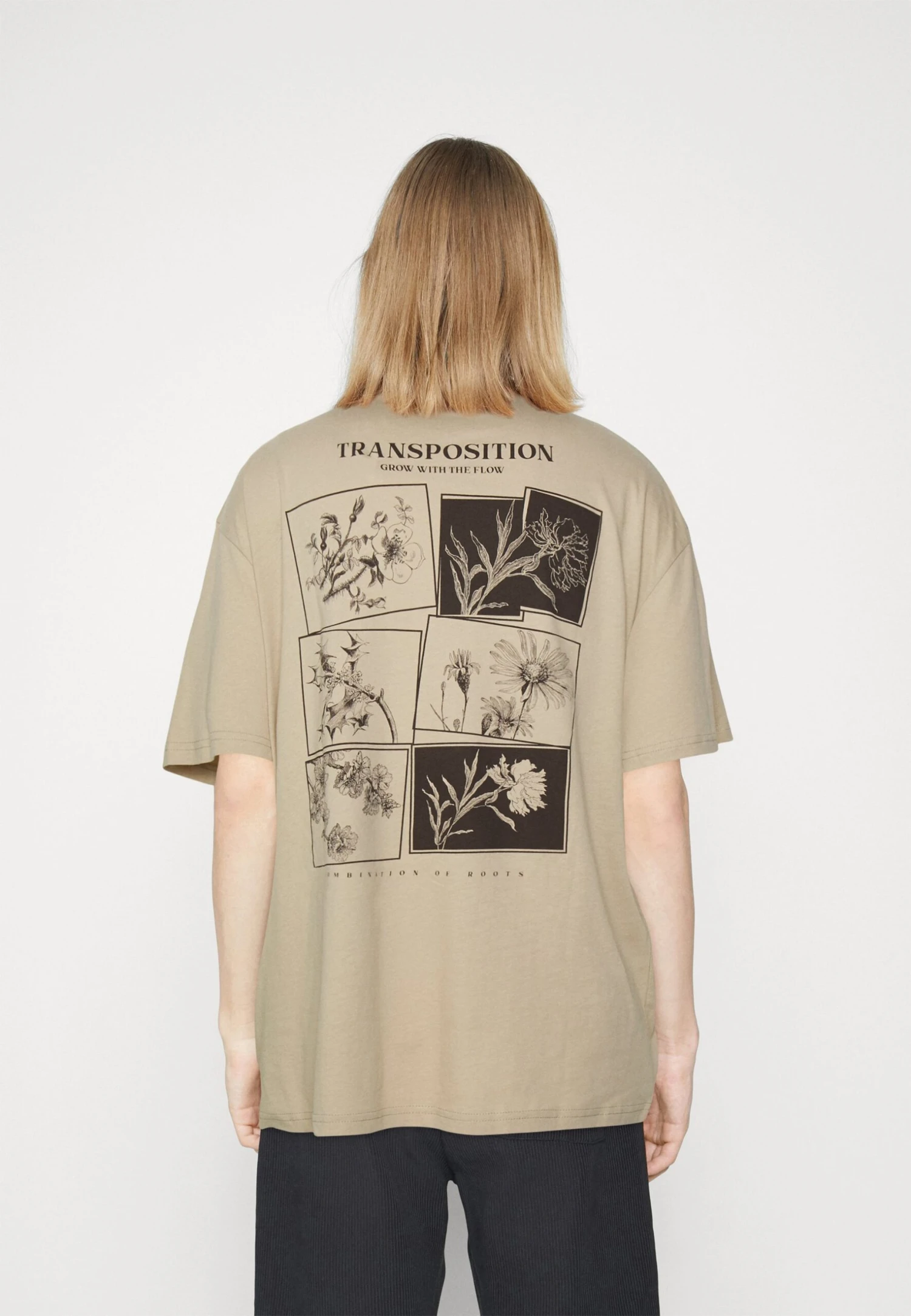 YOURTURN Unisex - Print T-Shirt - Beige - Image 3