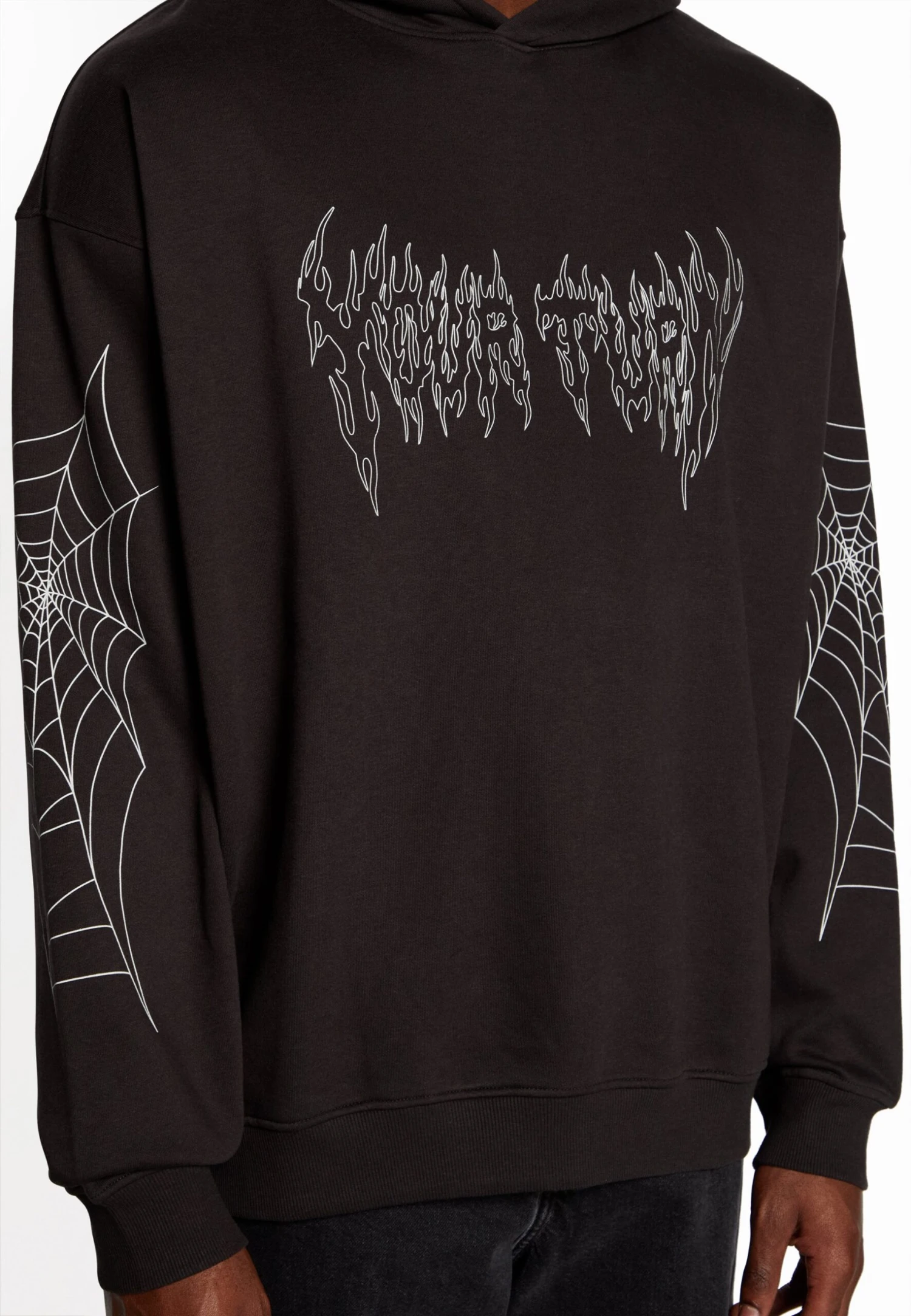 YOURTURN Spiderweb Unisex - Hoodie - Black - Image 6