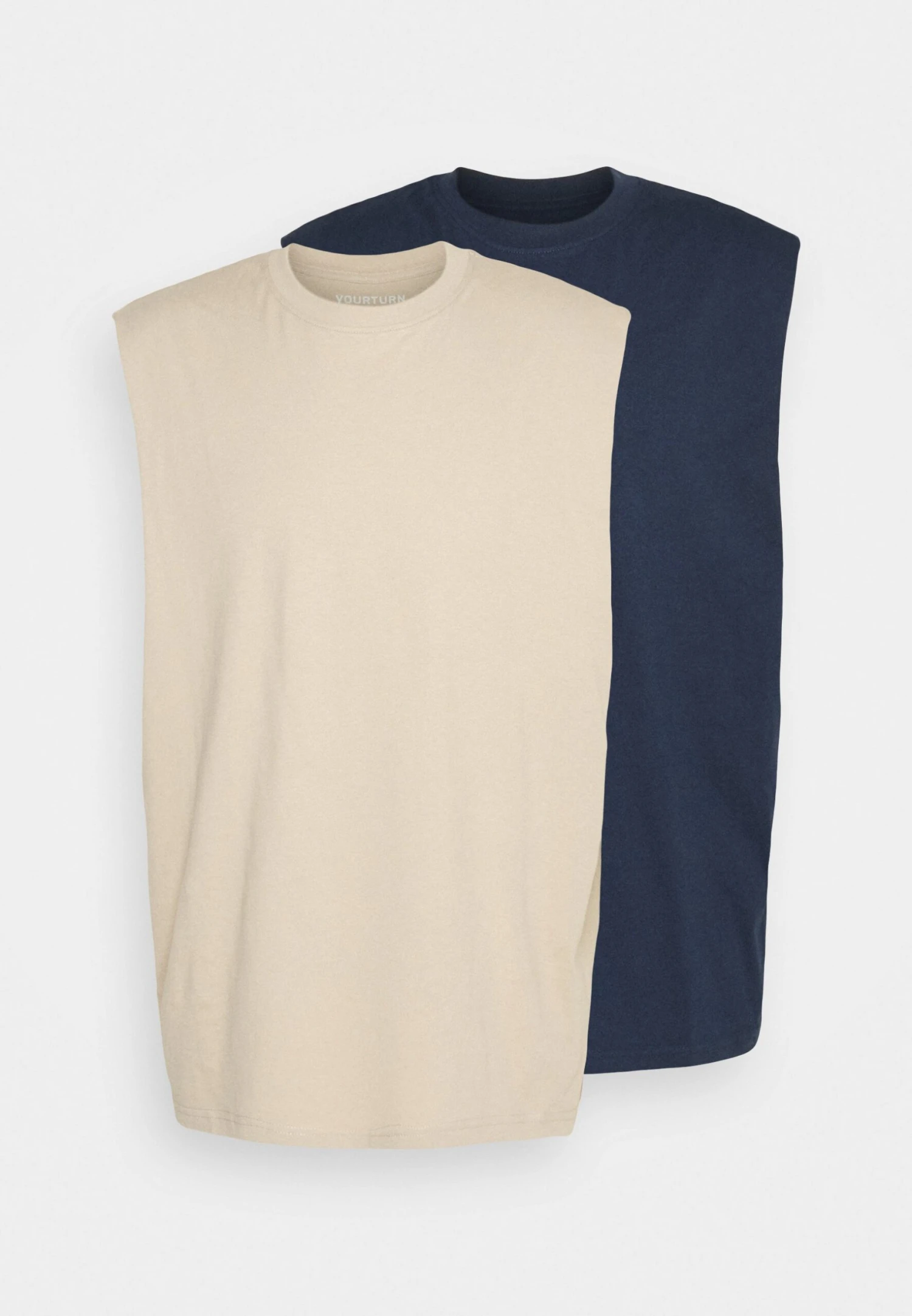 YOURTURN Unisex 2 Pack - Top - Beige/Dark Blue - Image 6