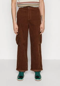 YOURTURN Corduroy Unisex - Cargo Trousers - Dark Brown