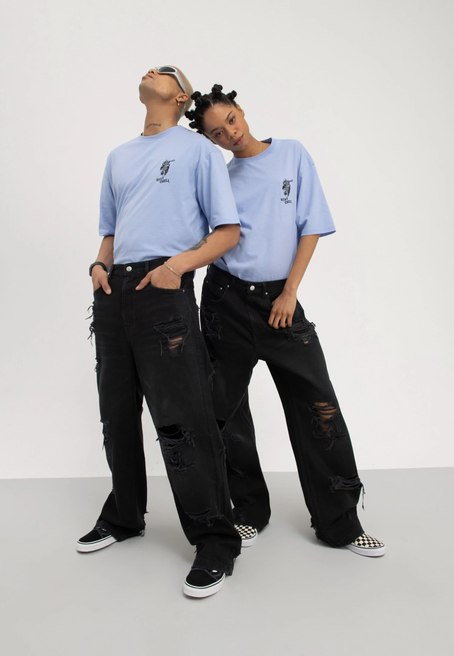 YOURTURN Unisex - Relaxed Fit Jeans - Black Denim - Image 4