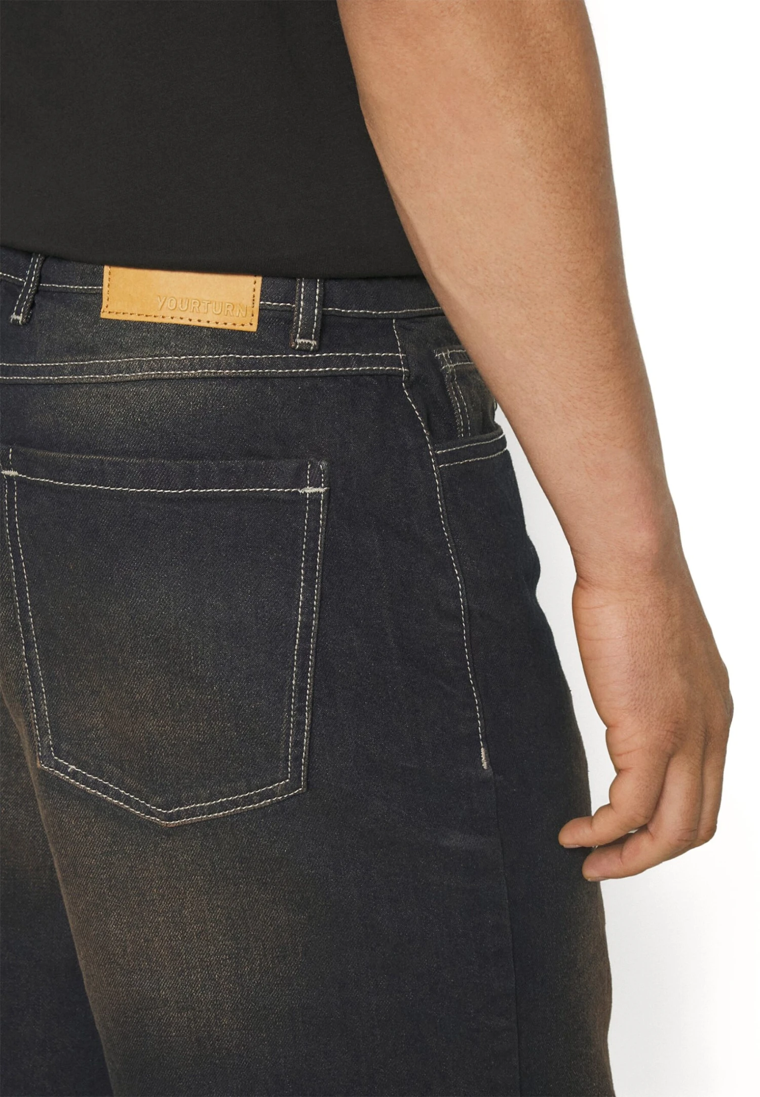 YOURTURN Unisex - Denim Shorts - Dark Blue Denim - Image 7