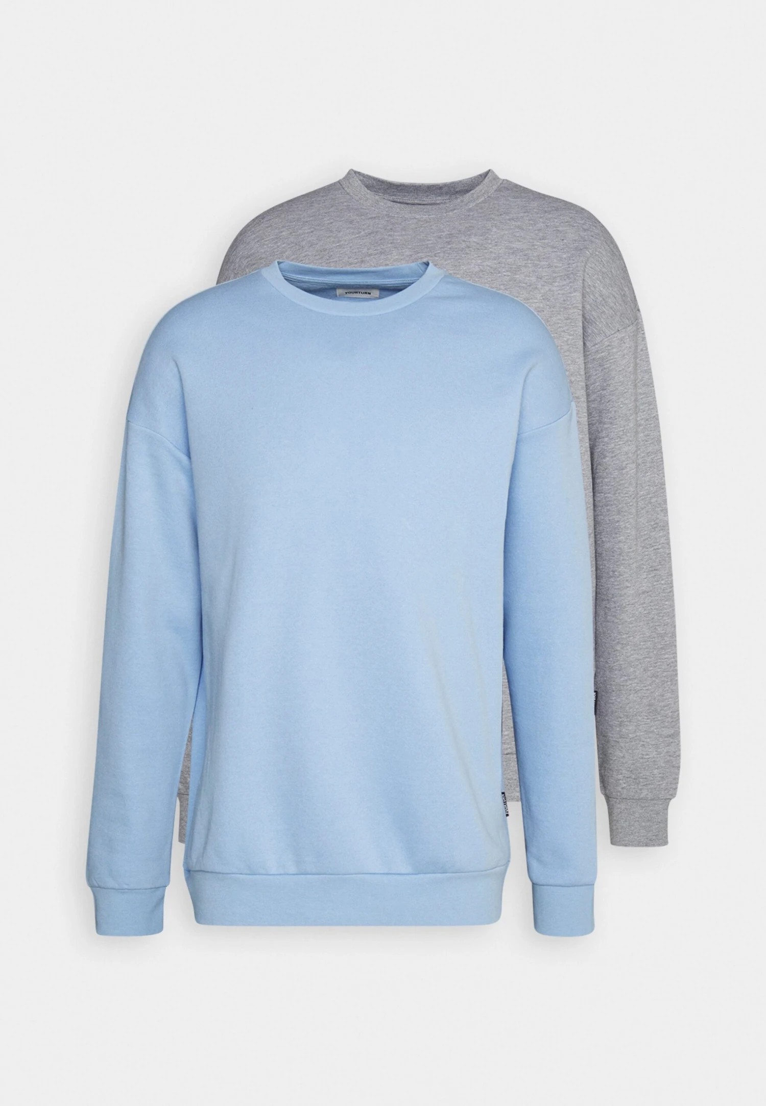 YOURTURN Unisex 2 Pack - Sweatshirt - Light Blue/Mottled Grey - Image 5